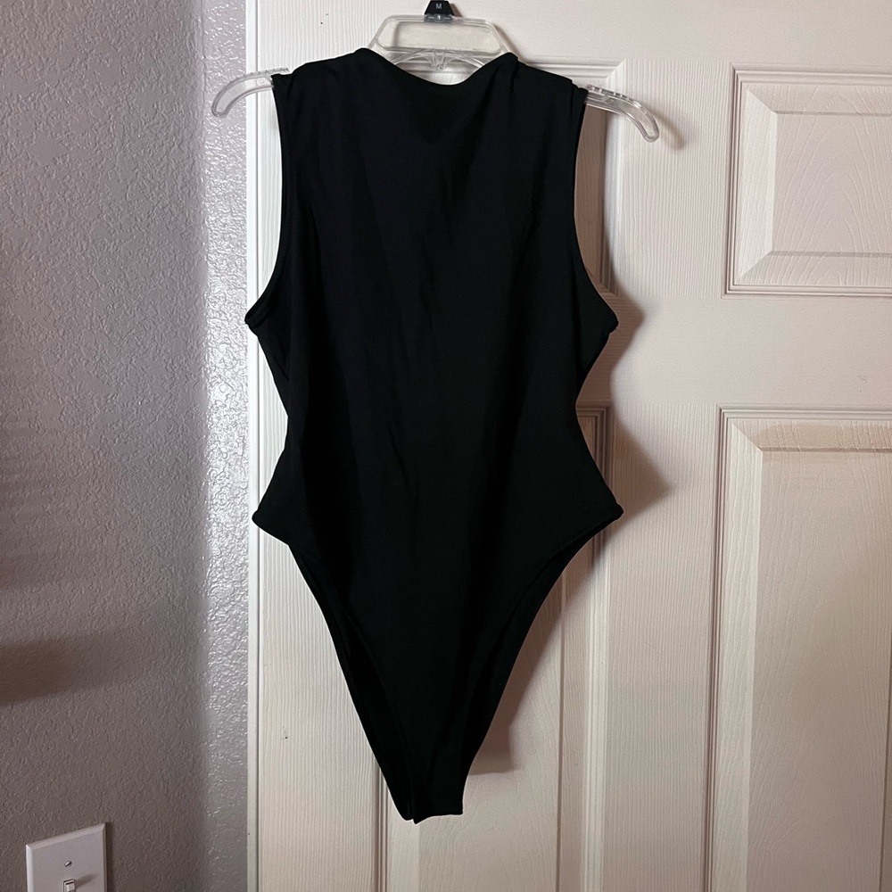 White fox high neck bodysuit